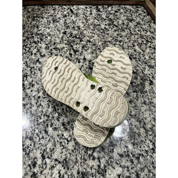 Reef Womens Green White Open Toe Slip on Flat Flip Flop Sandals Size 10 - Picture 6 of 6
